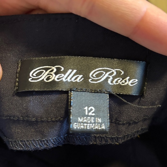 Bella Rose Closet Navy High Waist Shorts with Button Detail - Picture 2 of 3